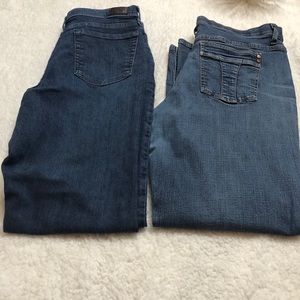 2 Pair Lee Women Jeans Sz14 and Sz16